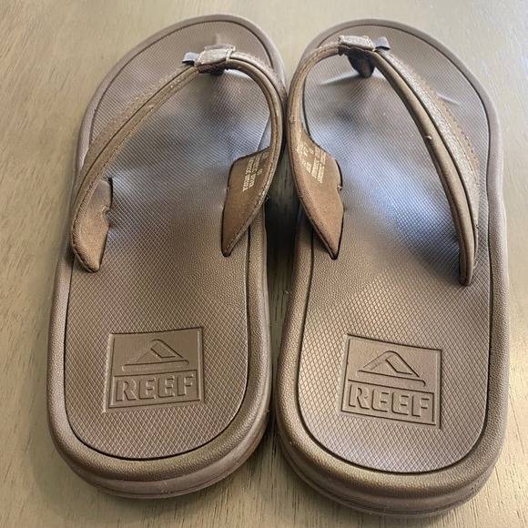 Reef Phoenix Leather Brown Flip Flop Sandals Mens Size 8 Thong Beach main image 5